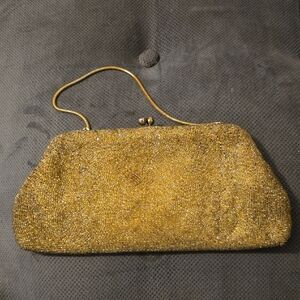 Vintage Gold Beaded Evening Clutch